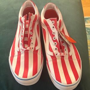 Rare Vans Red and White Striped Where’s Waldo Skate Sneakers